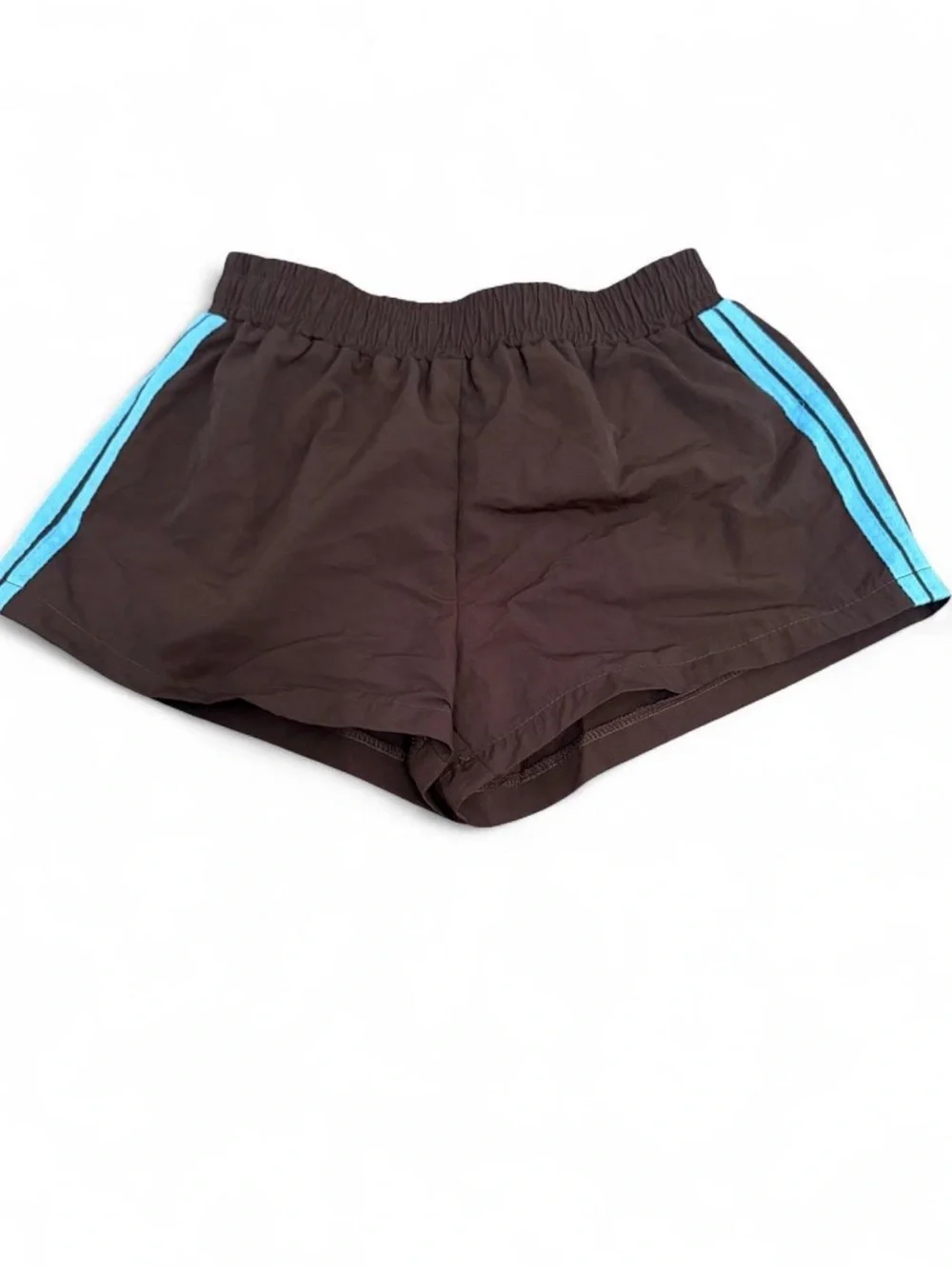 Women's Black Athletic Shorts with Blue Stripe